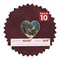 Dark Red Suede Mat Board for 10x10 Frames - Heart Opening for 5x5 Photos